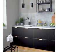 d-c-fix vinyl wrap - satin matte black - 90 cm x 2,1 m - self adhesive wallpaper & sticky back plastic roll for furniture, kitchen worktops & cupboards - decorative contact paper film