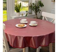 D-C-Fix Mineral Red 140Cm Round Eco Line Pvc Free Polyester Tablecloth