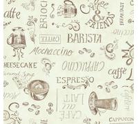 d-c-fix Oilcloth Tablecloth - Manhattan Ristretto Cream 150 cm x 250 cm Oval - Tablecloth for Kitchen, Dining or Garden Table - Food Safe, Washable & Waterproof