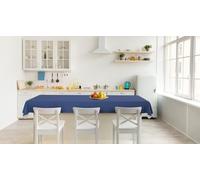 d-c-fix Oilcloth Tablecloth PVC-Free Deep Blue - Stain Resistant Waterproof Resin Modern - Plastic - for Indoor and Outdoor - 140 cm Round