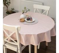 D-C-Fix Peach 140Cm Round Eco Line Pvc Free Polyester Tablecloth