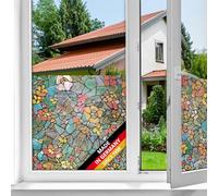 d-c-fix window film privacy Venetian Gardens - 45cm x 2m - self adhesive stained glass window films with a modern mosaic pattern - opaque, frosted, decorative for bathroom, home & kitchen