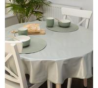 D-C-Fix Sage Green 140Cm Round Eco Line Pvc Free Polyester Tablecloth