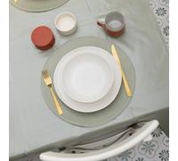 d-c-fix Oilcloth Tablecloth PVC-Free Sage Green - Stain Resistant Resin Waterproof Modern - Plastic - for Indoor and Outdoor - 220 cm x 150 cm Rectangular