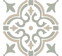 D-C-Fix Stencil Motif Green Self Adhesive Vinyl Floor Tiles Pack Of 11 (1Sqm)