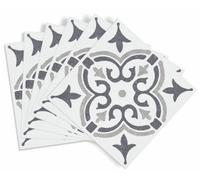 d-c-fix Set of 6 Tile Stickers, Wall Tiles, 15 x 15 cm, Jamila Grey, Practical Adhesive Tiles for Kitchen, Bathroom and Kitchen Splashback, Self-Adhesive Wall Tile Stickers, Water-Resistant Tile Film