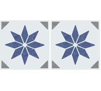 d-c-fix Set of 6 Tile Stickers, Wall Tiles, 15 x 15 cm, Alia Blue, Practical Adhesive Tiles for Kitchen, Bathroom and Kitchen Splashback, Self-Adhesive Wall Tile Stickers, Water-Resistant Tile Film