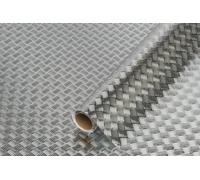D-C-Fix Silver Checkerplate Criss Cross Sticky Back Plastic Self Adhesive Vinyl Film Wrap 1M X 45Cm