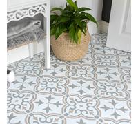 D-C-Fix Stencil Motif Green Self Adhesive Vinyl Floor Tiles Pack Of 11 (1Sqm)