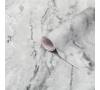 D-C-Fix Sticky Back Plastic Film 2.1Mx 90Cm Glossy Grey White Marble Self Adhesive Vinyl