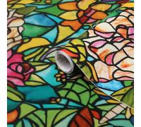 d-c-fix window film privacy Tulia - 45cm x 2m - self adhesive stained glass window films with a modern mosaic pattern - opaque, frosted, decorative for bathroom, home & kitchen