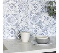 D-C-Fix Vintage Blue Self Adhesive Vinyl Wall Tiles Pack of 6 (0.56sqm) | Size: 300mm x 300mm d-c-fix Multicolor 300mm x 300mm