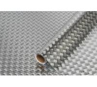 d-c-fix vinyl wrap Checker plate silver high gloss metallic 67,5 cm x 1,5 m - sticky back plastic roll for furniture, kitchen & cupboards - contact paper sticker self adhesive film