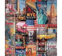 d-c-fix vinyl wrap Manhattan patterned 67,5 cm x 2 m - sticky back plastic roll for furniture, kitchen & cupboards - contact paper sticker self adhesive film