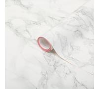 D-C-Fix Mid Sheen White & Grey Marble Effect Self-Adhesive Film (L)2.1M (W)900mm