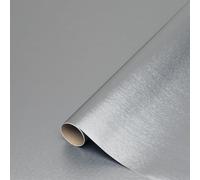 BRUSHED STEEL METALLIC SILVER SELF ADHESIVE STICKY BACK PLASTIC VINYL 2M X67.5cm