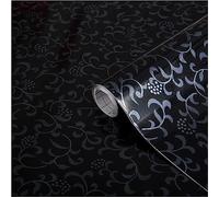 d-c-fix vinyl wrap Sonya black trendyline patterned 45 cm x 1,5 m - sticky back plastic roll for furniture, kitchen & cupboards - contact paper sticker self adhesive film
