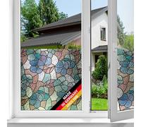 d-c-fix window film privacy Lisbon Spring - 45cm x 1,5m - static stained glass window films with a modern mosaic pattern - opaque, frosted, decorative for bathroom, home & kitchen