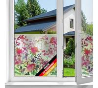 d-c-fix window film privacy Miraflores - 45cm x 1,5m - static vinyl films for glass windows with a modern floral pattern - self-adhesive, opaque, frosted, decorative for bathroom, home & kitchen