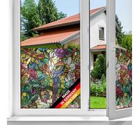 d-c-fix Window Privacy Film Tulia Stained Glass Self-Adhesive Two Way Day and Night Decorative Vinyl Covering for Home Door Bathroom Decal Sticker 17.7" x 78.7"
