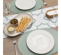D-C-Fix Wipe Clean Woven Oval Placemats Sage Green Set Of 6 29Cm X 44Cm