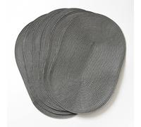 D-C-Fix Wipe Clean Woven Oval Placemats Steel Grey | Size: 4 Pack d-c-fix Grey 4 Pack