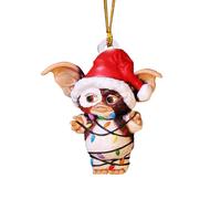 (D) Christmas Gremlins Gizmo Fairy Light Santa Hat Hanging Xmas Tree Ornament Decor