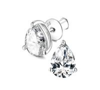 D Color VVS1 Moissanite Stud Earrings for Women 2-4ct Oval Pear Cut Radiant Cut Truly Authentic Solid 925 Sterling Silver Anniversary Valentine's Day Jewelry