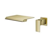 d Copper Wall-Mounted Bathroom Waterfall Faucet, Single Lever Hot & Cold Mixer Tap for Sink & Basin, Modern Countertop Mono Tap, ry Bathroom Accessory