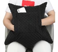 D. Cozy Star Shaped Hysterectomy Pillow with 2 Pockets for Abdominal Surgery Hysterectomy Recovery Must Haves Products Gifts Tummy Pillow with Hands Placement Pouch Minky Dot Black