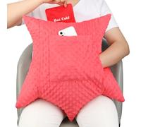 D. Cozy Star Shaped Hysterectomy Pillow with 2 Pockets for Abdominal Surgery Hysterectomy Recovery Must Haves Products Gifts Tummy Pillow with Hands Placement Pouch Minky Dot Red