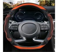 D Cut Steering Wheel Cover - D Shaped Flat Bottom Microfiber Leather Anti-Skid Breathable Fit 14.5"-15" (Orange)