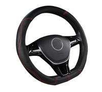 D Cut Steering Wheel Cover, Universal Microfiber Leather Breathable Flat Bottom Steering Wheel Cover Sports Style, 15 inch/ 38cm, Black