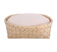 D&D Cat Basket Bodhi White With Cushion 52X52X15 Cm Pine Wood Bohemian Style