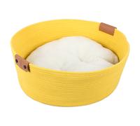 D&D Cat Basket Three Yellow Large With Reversible Cushion 57X57X20 Cm Cotton