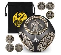 D&D Fingertip Spinner Dice Set, Premium Metal DND Gifts for Tabletop RPG Adventures, Tactile 3D Engraved Design with Dragon Horn Marked, Dnd Starter Set, Durable Stylish Gaming Accessory, Black Bronze