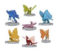 WizKids D&D Icons of the Realms: Pride of Faerie Dragons Set - 7 Mini-figures - Miniature Figure Set - D&D Miniature Figures