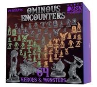 D&D Miniatures Bulk Set, 64 Unpainted 28mm Monsters with 4 Huge Boss Minis