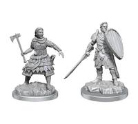 WizKids D&D Nolzur's Marvelous Miniatures: Human Fighters Unpainted Dungeons and Dragons Miniatures