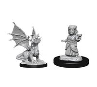 D&D Nolzur's Marvelous Miniatures - Silver Dragon Wyrmling & Halfling Female (90153)