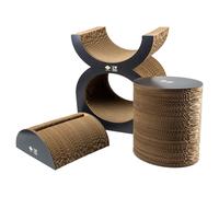 D&D Scratching Playground Faye For Cats, 40X30X46.6Cm, Brown/Black, 3 Pieces