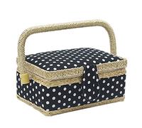 D&D Sewing Basket with Sewing Kit Accessories, Small Sewing Box for Kids, Black & White