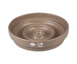 D&D Slow Feeder Bowl Sue Drops Cats Ceramic 20X20X4.5Cm Brown 750Ml