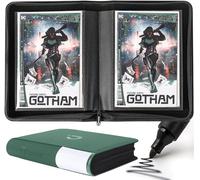 D DACCKIT Comic Binder，Comic Book Album with Sleeves Fits Regular Comics and Comic Bagged and Boarded - Comic Storage Binder Holds 24 Comic Books（Model A，Blackish Green）