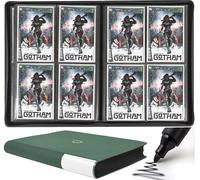 D DACCKIT Premium Comic Binder，Comic Book Album with Sleeves Fits Regular Comics and Comic Bagged and Boarded - Comic Storage Binder Holds 96 Comic Books（Model C，Blackish Green）