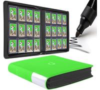 D DACCKIT Toploader Binder 12 Pocket - Fits 480 Cards,12 Pocket Top Loader Binders for Cards with Sleeves Compatible with 3" X 4" Rigid Card Holders for Trading Cards or Sports Cards - Brilliant Green