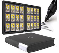 D DACCKIT Toploader Binder 12 Pocket - Fits 480 Cards,12 Pocket Top Loader Binders for Cards with Sleeves Compatible with 3" X 4" Rigid Card Holders for Trading Cards or Sports Cards - Classic Black