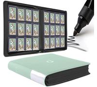 D DACCKIT Toploader Binder 12 Pocket - Fits 480 Cards,12 Pocket Top Loader Binders for Cards with Sleeves Compatible with 3" X 4" Rigid Card Holders for Trading Cards or Sports Cards - Asakusa Green