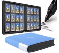 D DACCKIT Toploader Binder 12 Pocket - Fits 480 Cards，12 Pocket Top Loader Binders for Cards with Sleeves Compatible with 3" X 4" Rigid Card Holders for Trading Cards or Sports Cards - Sky Blue