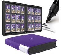 D DACCKIT Toploader Binder 12 Pocket - Fits 480 Cards,12 Pocket Top Loader Binders for Cards with Sleeves Compatible with 3" X 4" Rigid Card Holders for Trading Cards or Sports Cards - Classic Purple